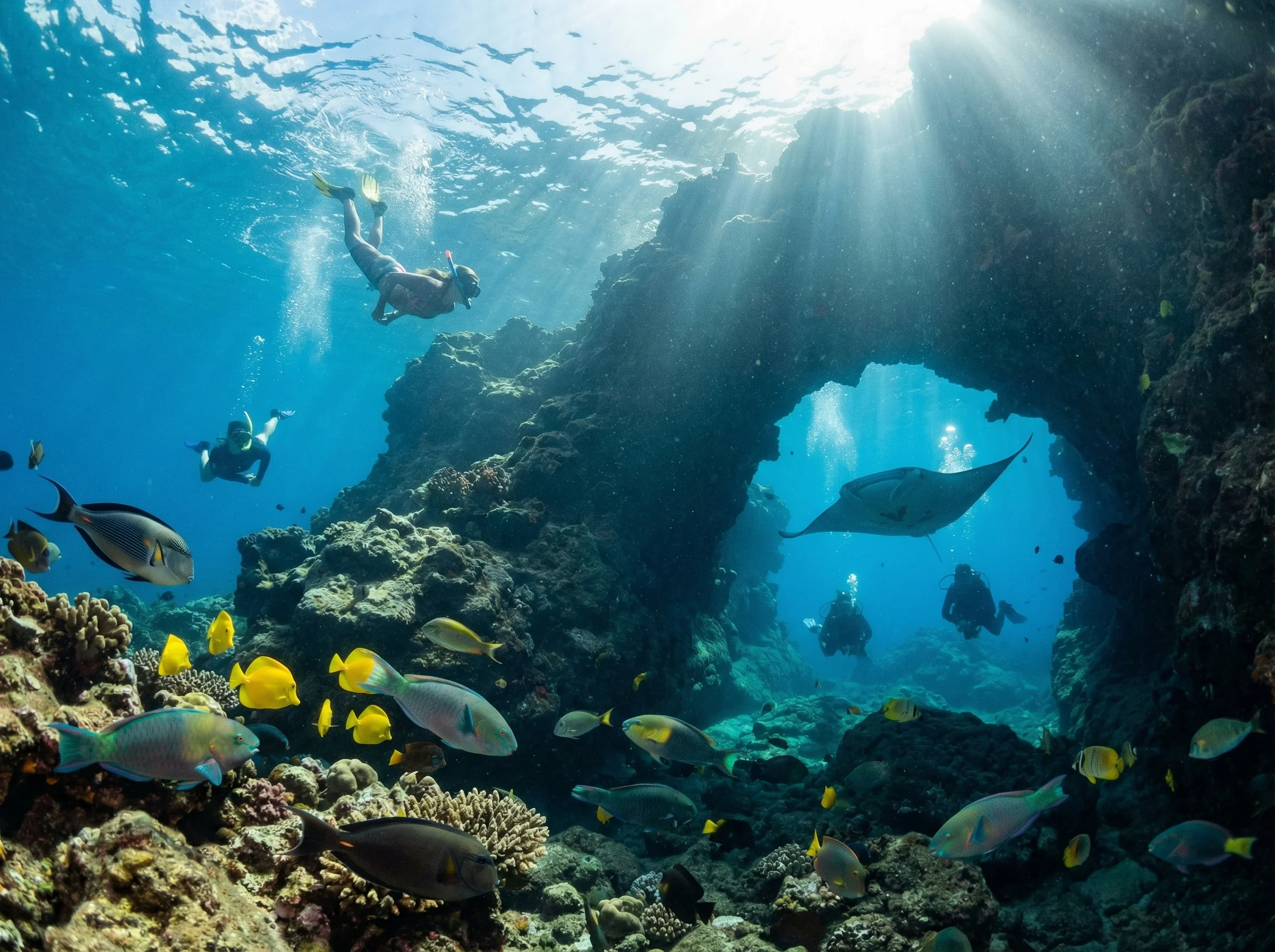 Tunnel Beach Kauai Snorkeling - Best Underwater Lava Tunnels and Marine Life