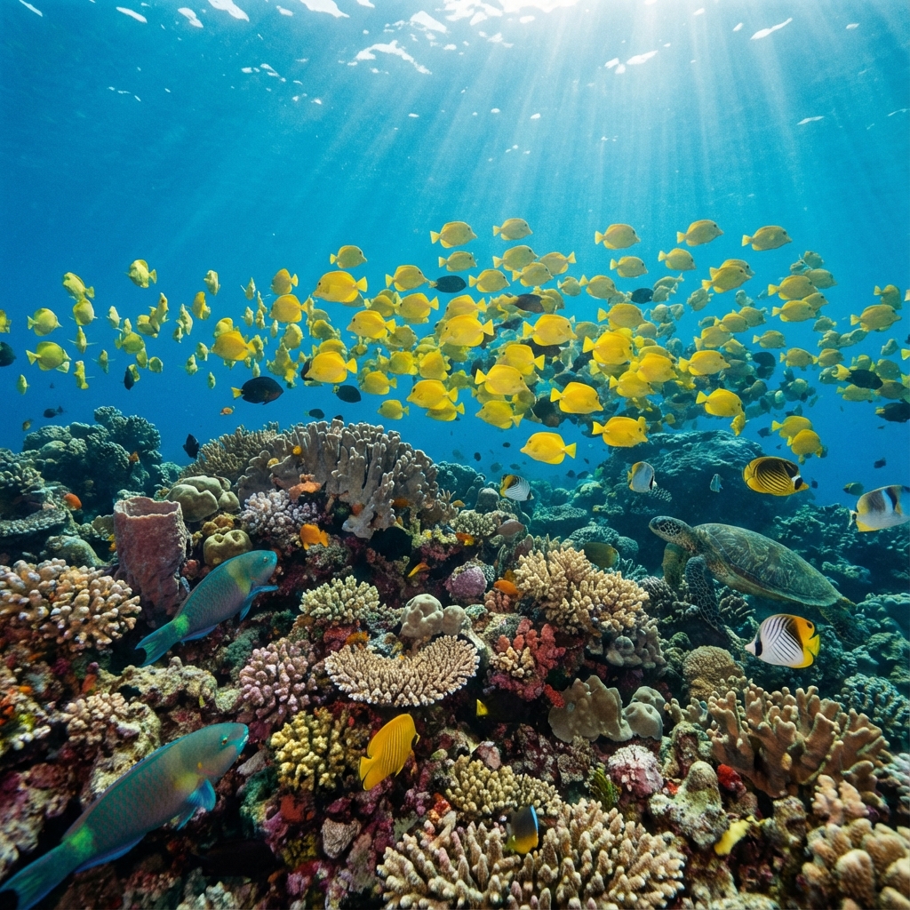 Tropical Reef Fish at Tunnel Beach Kauai - Best Snorkeling Conditions
